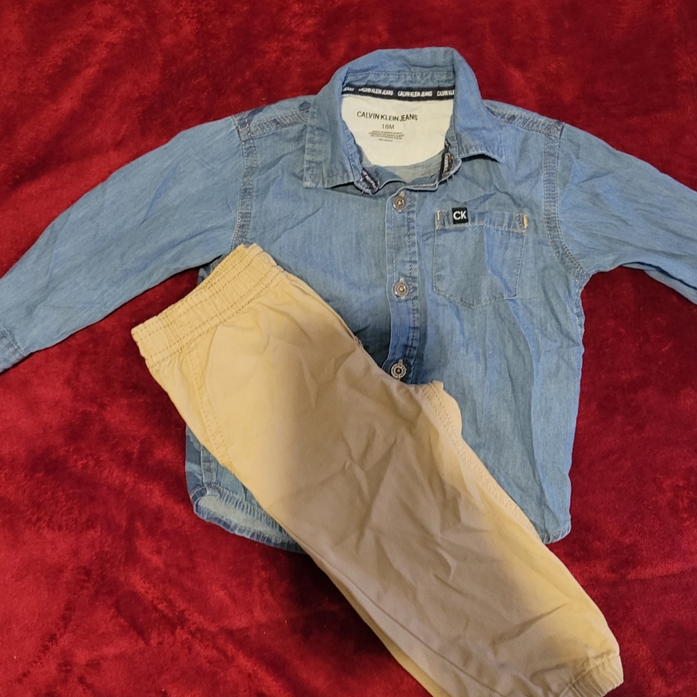 Boys Calvin Klein Jean outfit. Size 18 months.